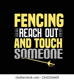 Fencing typography t shirt design