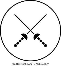 Icono de Vector de esgrima. Se puede utilizar para aplicaciones de impresión, móviles y de Web.