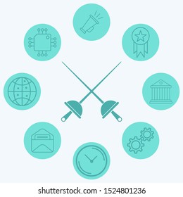 Fencing vector icon sign symbol