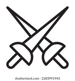 Fencing Vector Line Icon Design