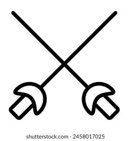 fencing Vector Line Icon Design