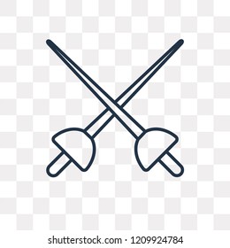 Fencing vector outline icon isolated on transparent background, high quality linear Fencing transparency concept can be used web and mobile