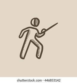 Fencing vector sketch icon isolated on background. Hand drawn Fencing icon. Fencing sketch icon for infographic, website or app.