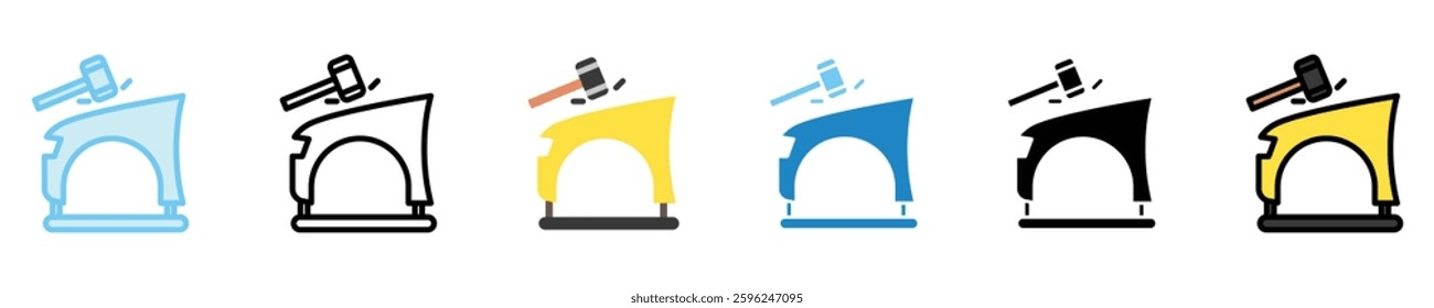 Fender multi style icons set. use for modern concept, print, UI, UX kit, web and app development. Vector EPS 10, related to car service, auto garage, car spare part.