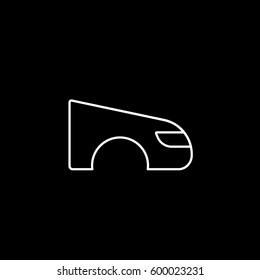 Fender Wing Line Icon On Black Background