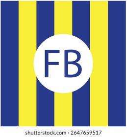 Fenerbahce football club colors. Yellow and blue horizontal stripes flag background.