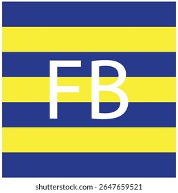 Fenerbahce football club colors. Yellow and blue horizontal stripes flag background.