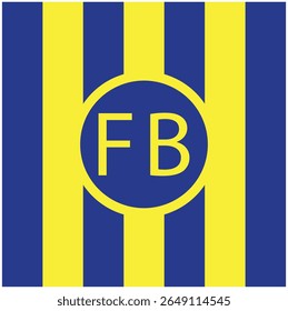 Fenerbahce football club colors. Yellow and blue horizontal stripes flag background.