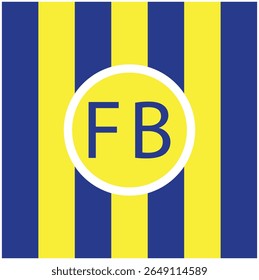 Fenerbahce football club colors. Yellow and blue horizontal stripes flag background.