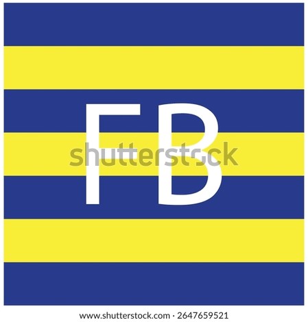 Fenerbahce football club colors. Yellow and blue horizontal stripes flag background.