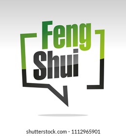 Feng Shui in brackets green white black isolated sticker icon