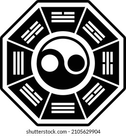Feng shui Concept, horoscope Vector Icon Design, Traditional Chinese Culture Symbol, Year of the Tiger 2022 Sign, China Travel Guide Stock Illustration