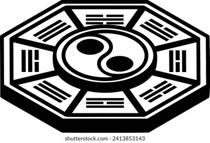 Concepto isométrico Feng shui, diseño del icono del vector del horóscopo, símbolo de la cultura tradicional china, signo del año nuevo del dragón 2024, guía de viajes de China Ilustración del material