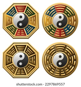 Feng Shui Tai Chi Bagua Chinese Talisman. Graphic vector