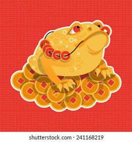 Feng Shui talisman. Money Frog. Vector illustration