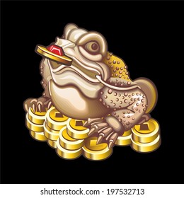 Feng Shui talismans: toad on coins.