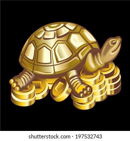 Feng Shui talismans: turtle on the coins.