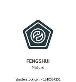 Fengshui glyph icon vector on white background. Flat vector fengshui icon symbol sign from modern nature collection for mobile concept and web apps design.