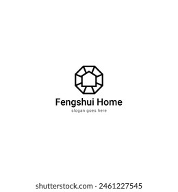 Fengshui home logo design, house of fengshui symbol concept