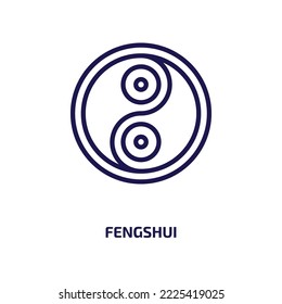 icono de fengshui de la colección de naturaleza. Fengshui lineal delgado, árbol, icono de contorno chino aislado en fondo blanco. Signo de vectores de línea fengshui, símbolo para web y móvil