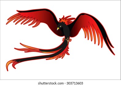 fenix flying backwards with spread wings black