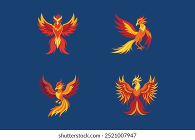 A Fenix flying bird logo vector illustration