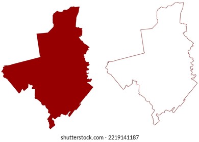 Fenland Non-metropolitan district (United Kingdom of Great Britain and Northern Ireland, ceremonial county Cambridgeshire or Cambs, England) map vector illustration, scribble sketch map