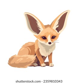 fennec fox animal icon isolated illustration