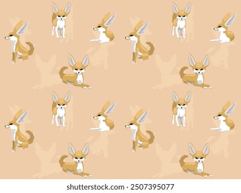 Fennec Fox Cartoon Cute Seamless Wallpaper Background