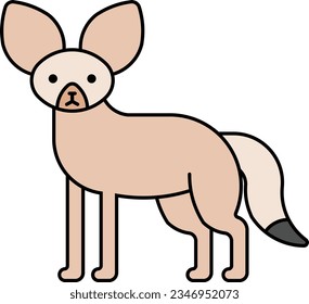 Fennec Fox fox desert dog animal Outline