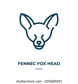 Fennec fox head icon. Linear vector illustration from fauna collection. Outline fennec fox head icon vector. Thin line symbol for use on web and mobile apps, logo, print media.