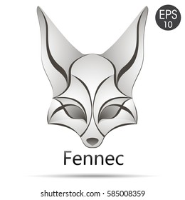 Fennec Fox head logo. Stock vector