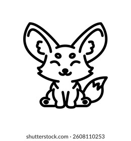 fennec fox icon vector, line style icon