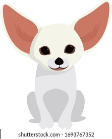 Fennec fox, illustration, vector on white background