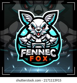 Fennec fox mascot. esport logo design