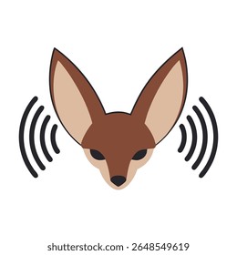 Fennec Fox Em Dunas Silhueta Deserto