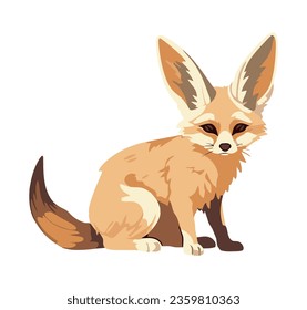 fennec fox on white background icon isolated