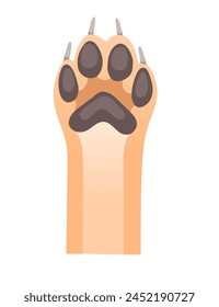 Fennec fox paw cartoon simple animal part design vector illustration isolated on white background