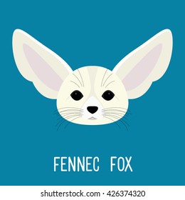 fennec fox portrait cartoon abstract childish icon isolated funny