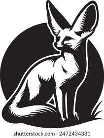 Fennec Fox silhouette vector art illustration.eps