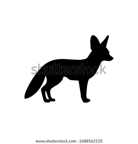 Fennec fox silhouette vector flat illustration design.