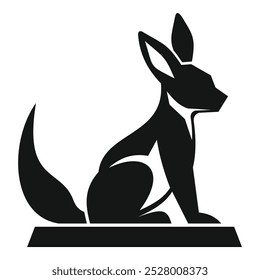 Fennec fox sitting side view logo silhouette icon