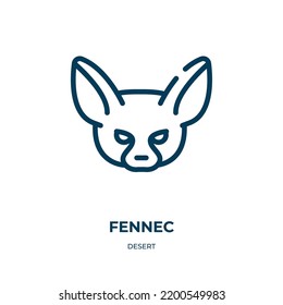 Fennec icon. Linear vector illustration from desert collection. Outline fennec icon vector. Thin line symbol for use on web and mobile apps, logo, print media.