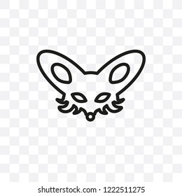 Fennec vector linear icon isolated on transparent background, Fennec transparency concept can be used for web and mobile
