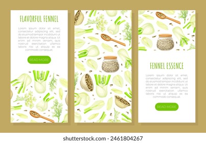 Fennel Banner Design with Edible Condiment Vector Template