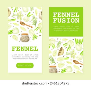 Fennel Banner Design with Edible Condiment Vector Template