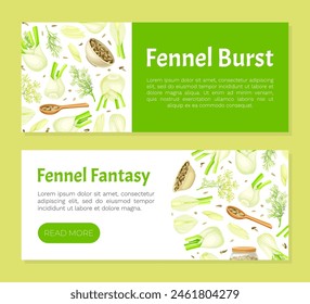 Fennel Banner Design with Edible Condiment Vector Template