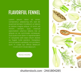 Fennel Banner Design with Edible Condiment Vector Template