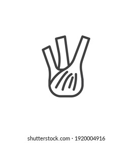 Fennel bulb line icon. linear style sign for mobile concept and web design. Fennel herb outline vector icon. Symbol, logo illustration. Vector graphics