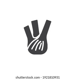 Fennel bulb vector icon. filled flat sign for mobile concept and web design. Fennel herb glyph icon. Symbol, logo illustration. Vector graphics